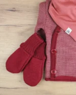 gants en laine bébé disana bordeaux