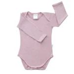 body bébé à manches longues mérinos blush