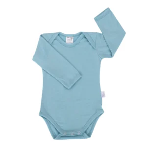 body bébé en mérinos bleu