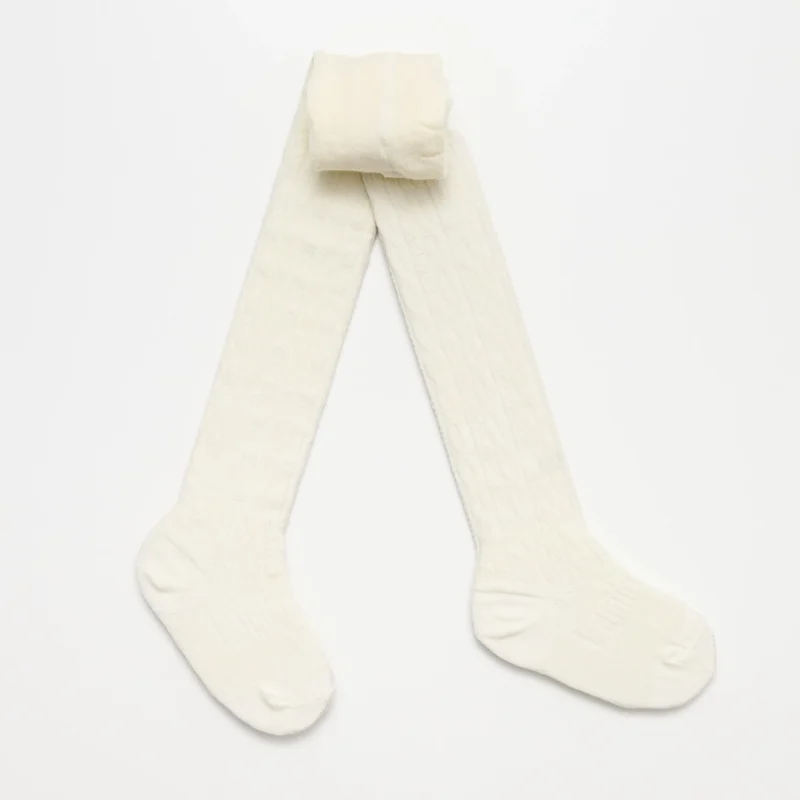 collant en mérinos blanc pour bébé