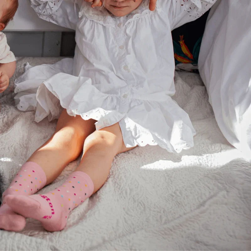 chaussettes en laine mérinos fille rose