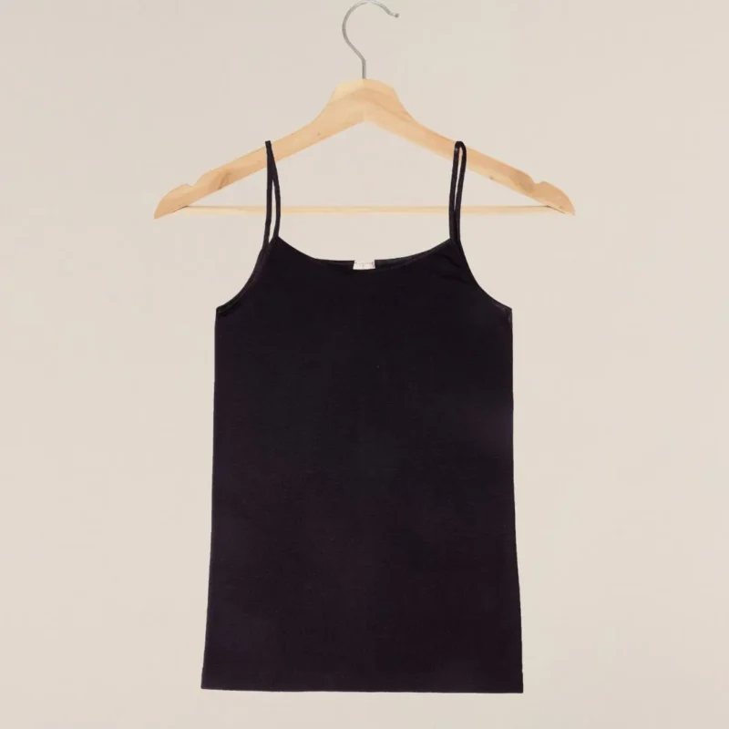 débardeur pour femme en laine/soie noir