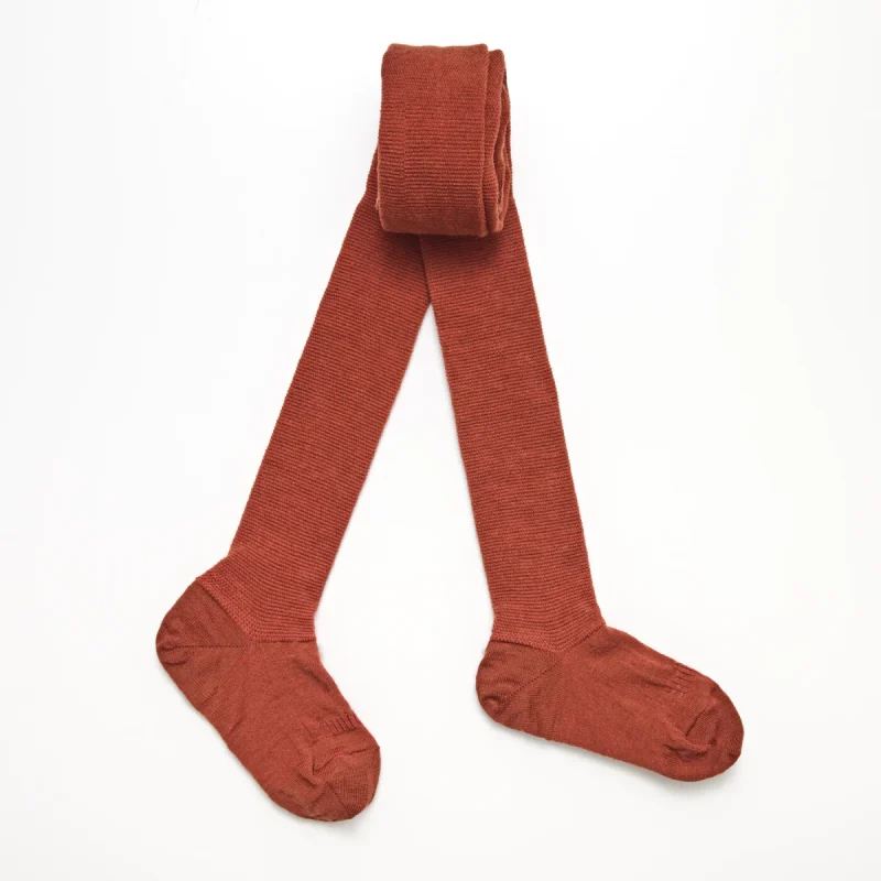 collant en mérinos spice brown pour femme