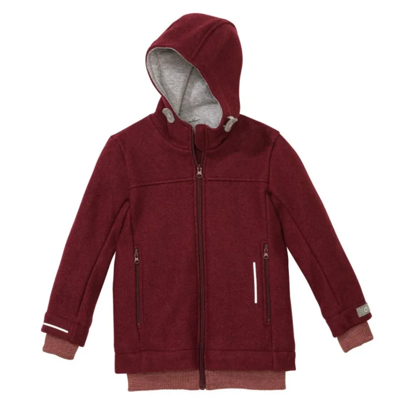veste outdoor en laine bouillie de Disana pour enfant cassis