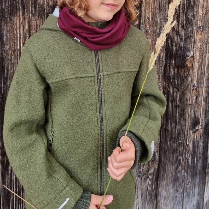 veste en laine bouillie Disana vert Alpes du Sud Mérinos