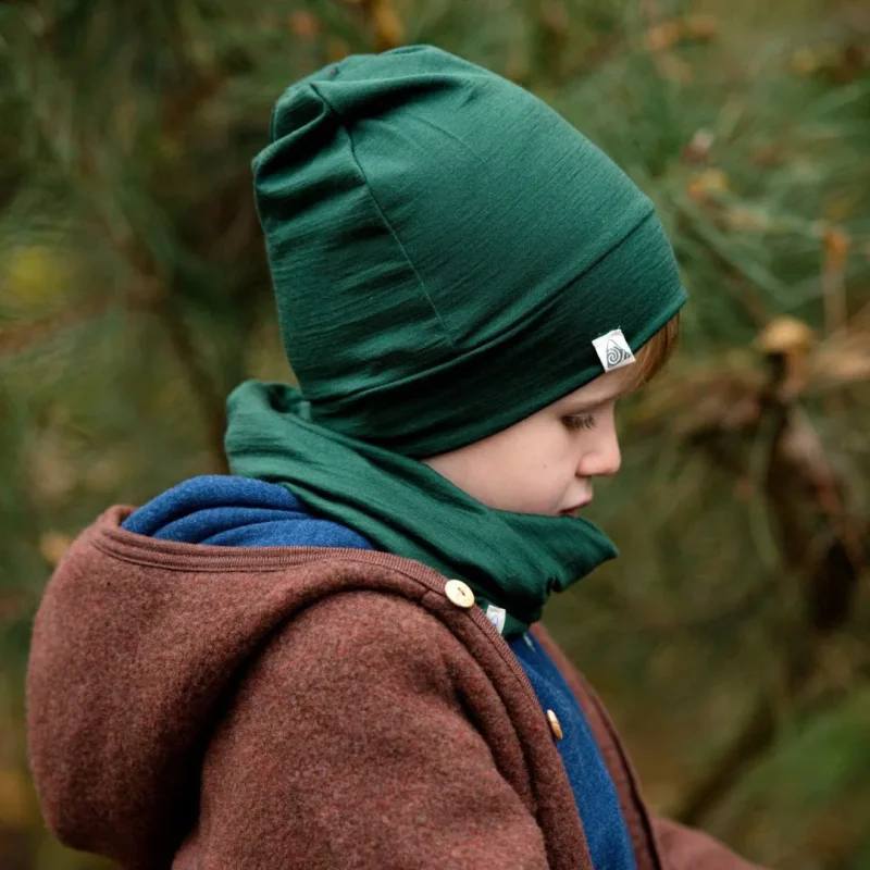 bonnet en laine mérinos pour enfant fougère Alpes du Sud